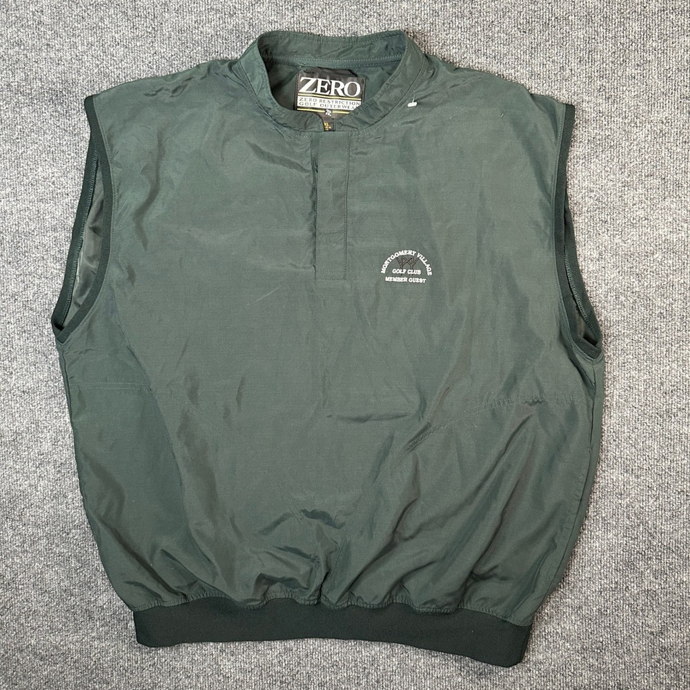 Zero Restriction Men's Size XL Green Golf Outerwear Pullover Windbreaker Vest